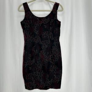 Rampage black velvet burnt out dress Y2K size 6 vintage whimsygoth mini